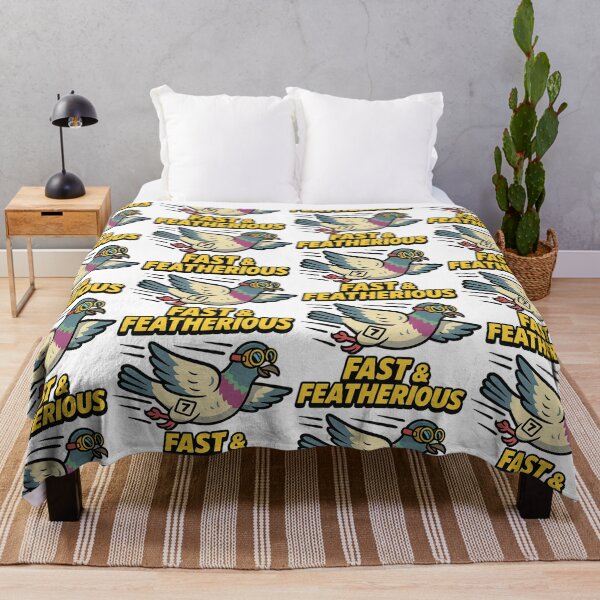 Item preview, Fast & Featherious – Racing Pigeon Comic Tee designed and sold by MapHappens.