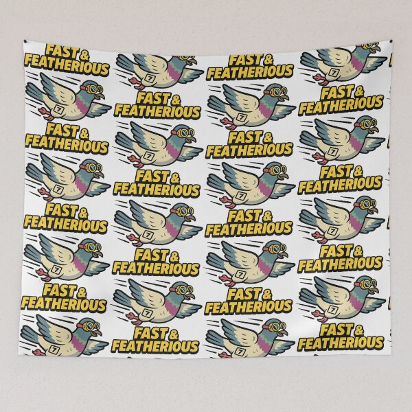 Item preview, Fast & Featherious – Racing Pigeon Comic Tee designed and sold by MapHappens.