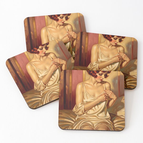Item preview, The Silk Negligee - Original Art Deco Artwork designed and sold by elektronen.
