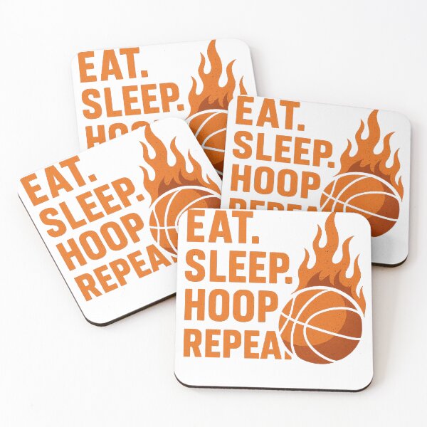 Item preview, Eat Sleep Hoop Repeat – Fiery Basketball Motivation Design designed and sold by Artaprintly.