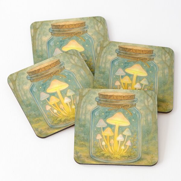 Item preview, Fairy Preserves Magical Mushroom Jar Art designed and sold by MiLaKK.