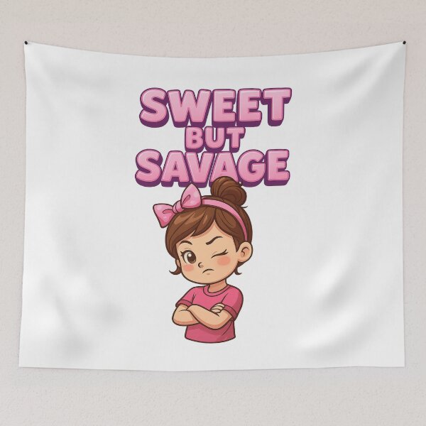 Item preview, Sweet But Savage – Cute Yet Fierce Cartoon Girl Design designed and sold by GogoVibes.
