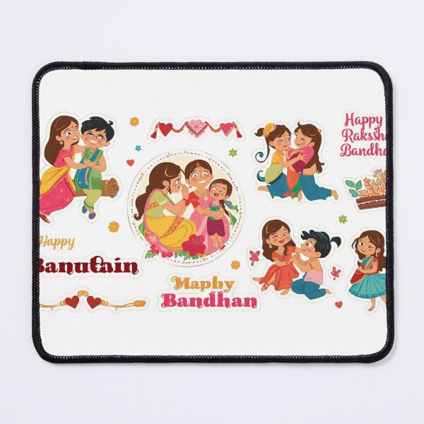 Item preview, Raksha Bandhan Cute Cartoon Sticker Pack – Brother & Sister Love designed and sold by Nejjar-store.