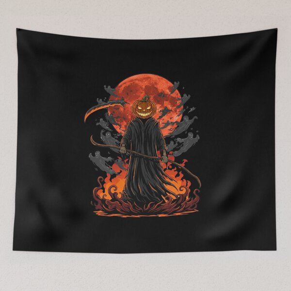 Item preview, The Pumpkin Reaper – Epic Halloween Grim Reaper designed and sold by VETRO⭐.