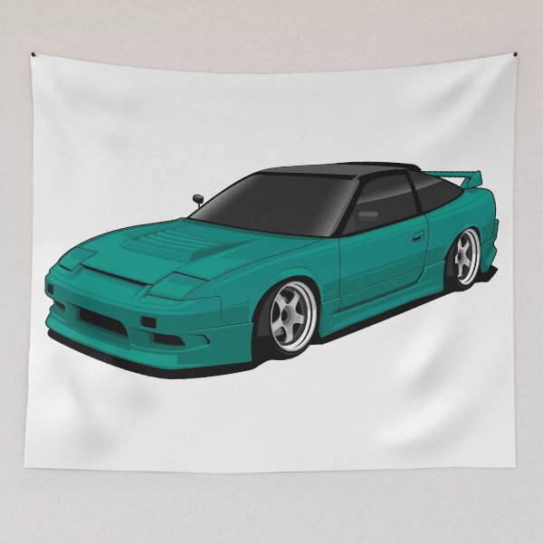 Item preview, Nissan 180SX Drift Car – Teal JDM Legend Vector Art designed and sold by wisnubayuaji.