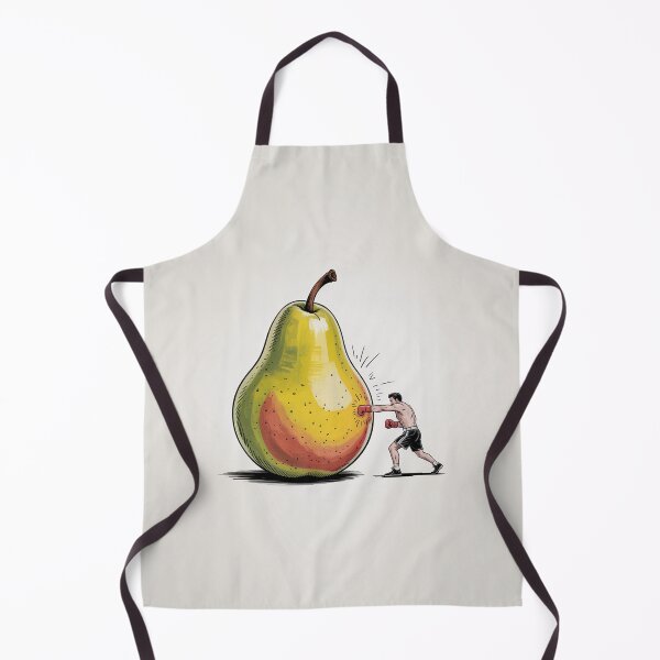 Item preview, Boxer Punching Giant Pear Funny Surreal Fruit Artwork designed and sold by Tamarage.
