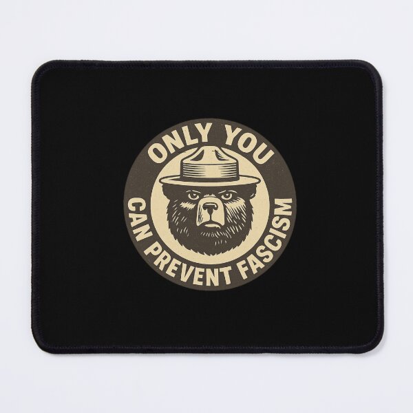 Item preview, Only You Can Prevent Fascism – Satirical Bear Ranger Emblem Shirt designed and sold by DailyDrivesct.