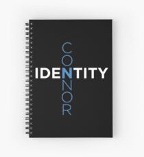 Connor Identity white on black Spiral Notebook