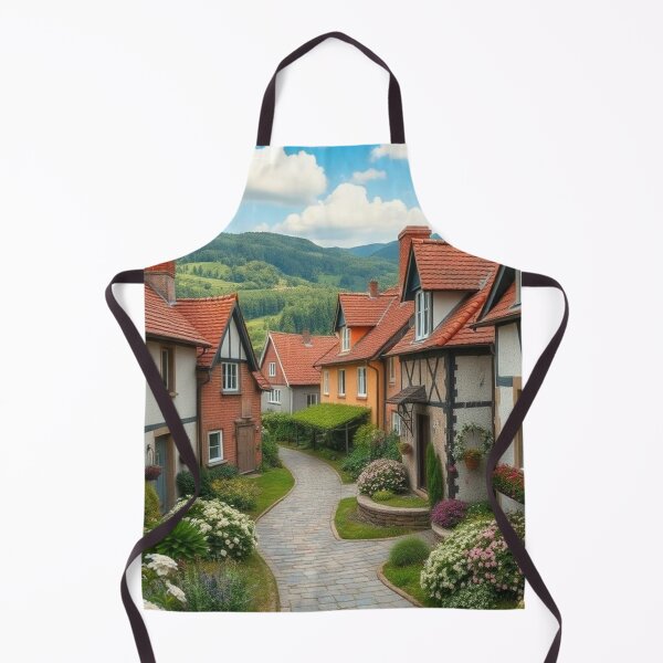 Item preview, Storybook Lane – Village Path Through Blooming Homes” designed and sold by NaomiRut.