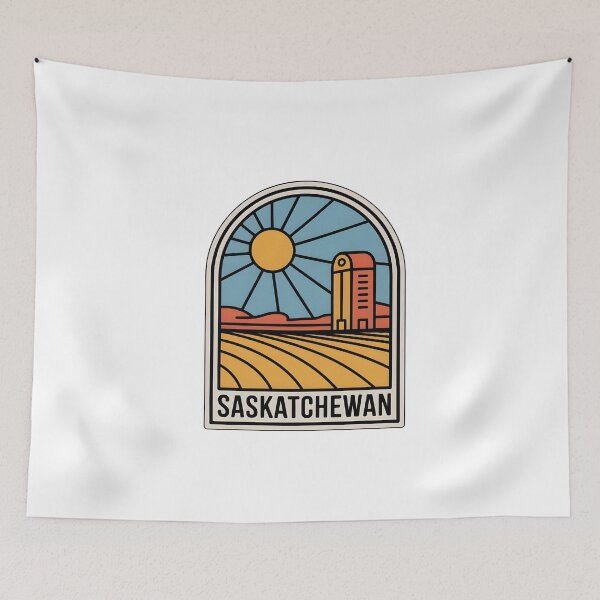 Item preview, Saskatchewan Prairie Sunrise Retro Design designed and sold by Paper Drip.
