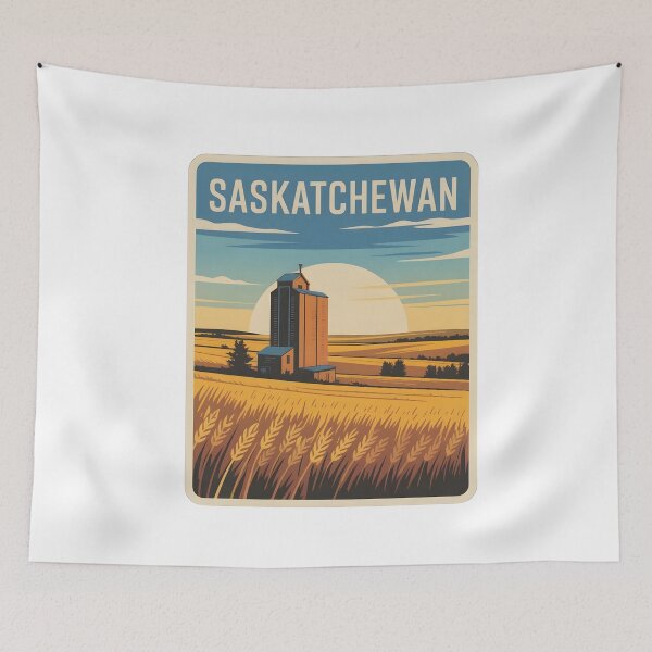 Item preview, Saskatchewan Prairie Sunrise Retro Design designed and sold by Paper Drip.