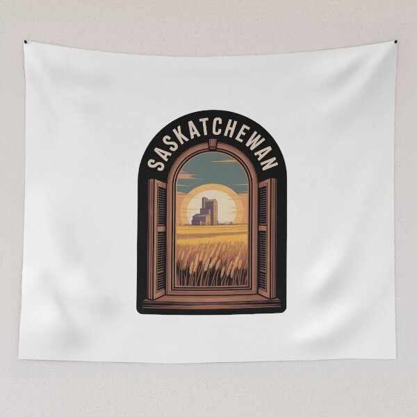 Item preview, Saskatchewan Prairie Sunrise Retro Design designed and sold by Paper Drip.