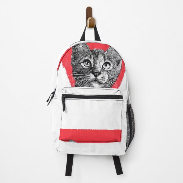 Item preview, Black and white cat in a red triangle designed and sold by Mekamera-G.