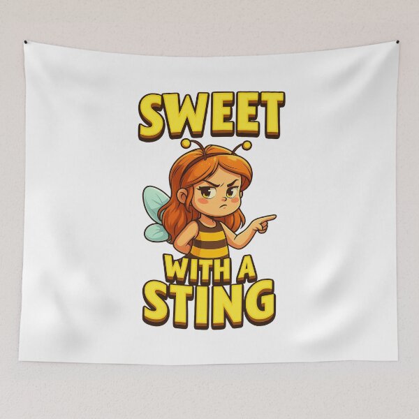 Item preview, Sweet With A Sting – Cute Bee Girl Attitude Design designed and sold by GogoVibes.