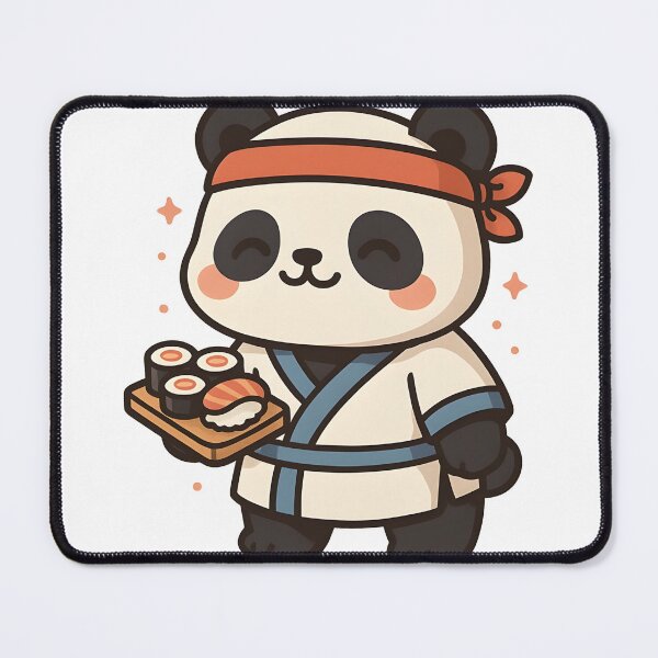 Item preview, Panda Chef Serving Sushi designed and sold by ArtsyWishesShop.