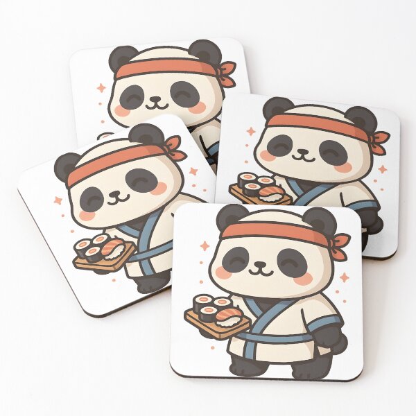 Item preview, Panda Chef Serving Sushi designed and sold by ArtsyWishesShop.