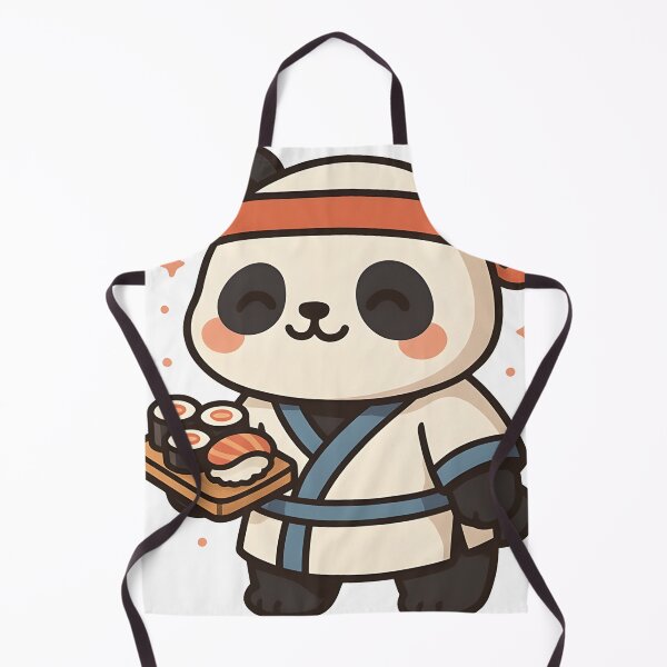 Item preview, Panda Chef Serving Sushi designed and sold by ArtsyWishesShop.