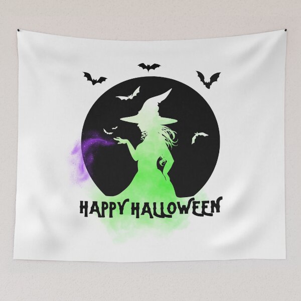 Item preview, HAPPY HALLOWEEN WITCH BLACK designed and sold by S-Q-Studios.