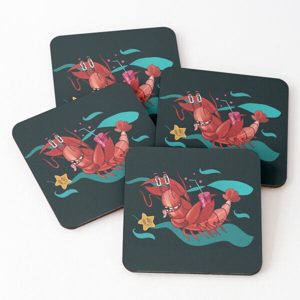 Item preview, Dancing happy Shrimp and starfish with pink shake  designed and sold by Franco Moody.