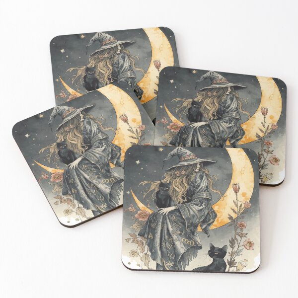 Item preview, Moonlit Witch and Her Black Cats designed and sold by AbstractAnom.