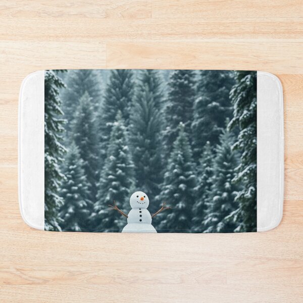 Item preview, Winter Cheer – Snowman in Pine Forest designed and sold by NaomiRut.