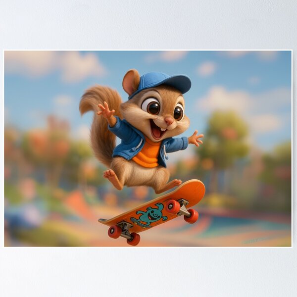 Item preview, Skater Flying Squirrel designed and sold by Sillytoe.