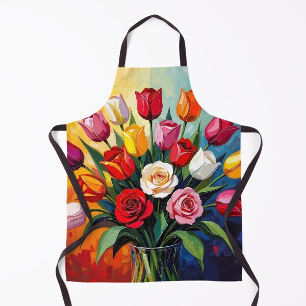 Item preview, Impressionist Vase of Tulips and Roses designed and sold by Mama's Storeroom.
