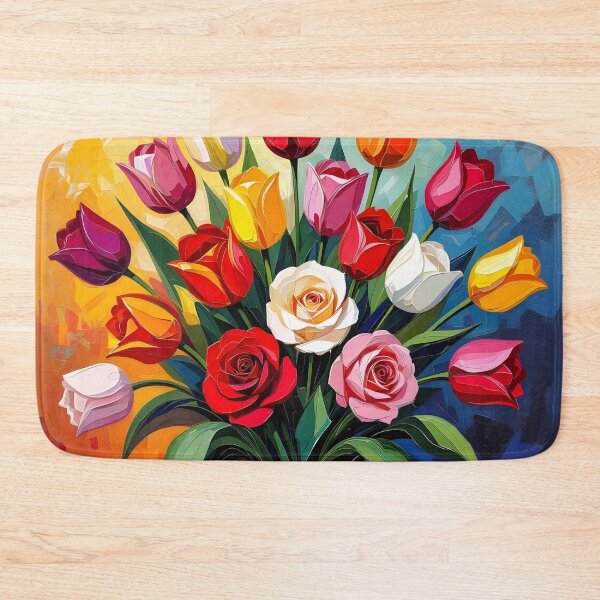 Item preview, Impressionist Vase of Tulips and Roses designed and sold by Mama's Storeroom.