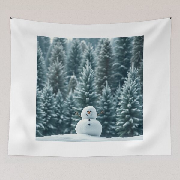 Item preview, Frosty Friend – Snowman in Snowy Pines” designed and sold by NaomiRut.
