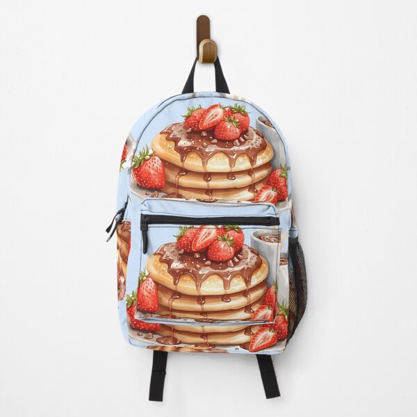 Item preview, Pancakes with Strawberries, syrup and chocolate with Hot Chocolate designed and sold by DormDrip.