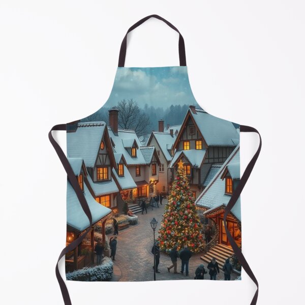 Item preview, Twilight Gathering – Christmas Tree in Snowy Village” designed and sold by NaomiRut.