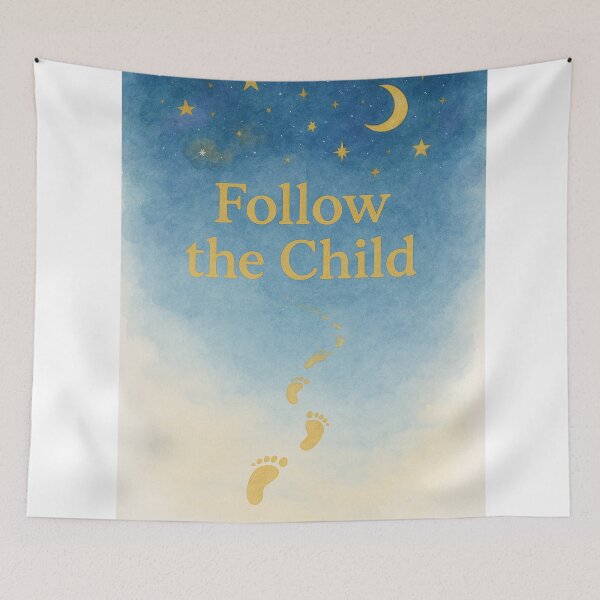 Item preview, Follow the Child – Montessori Cosmic Watercolor Print designed and sold by MforMontessori.