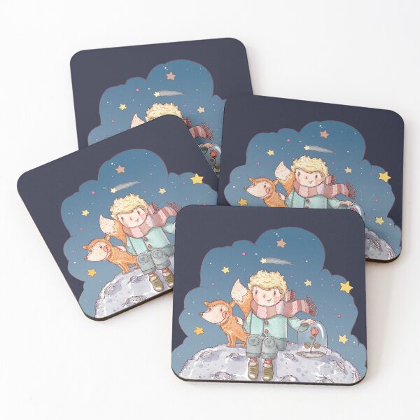 Item preview, Prince, Fox, and Rose on the planet with starry night designed and sold by Franco Moody.