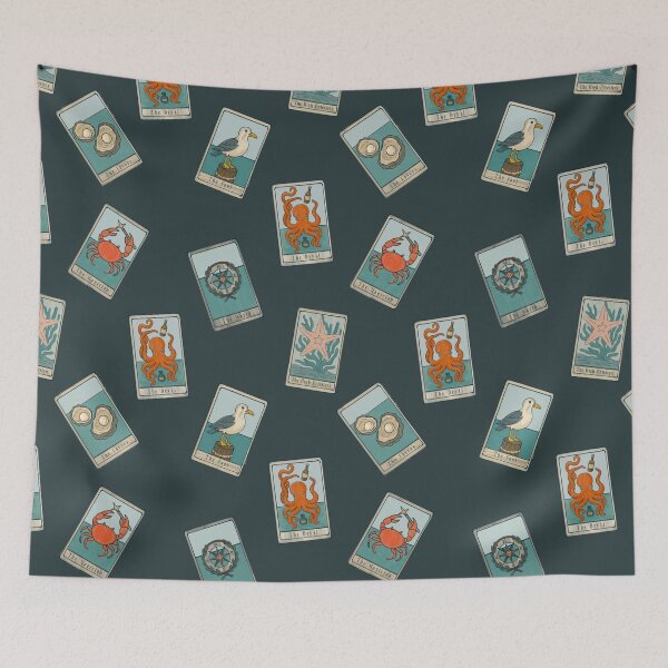 Item preview, Navy Tidepool Tarot – Mystical Coastal Major Arcana Pattern designed and sold by AtelierBrumeArt.