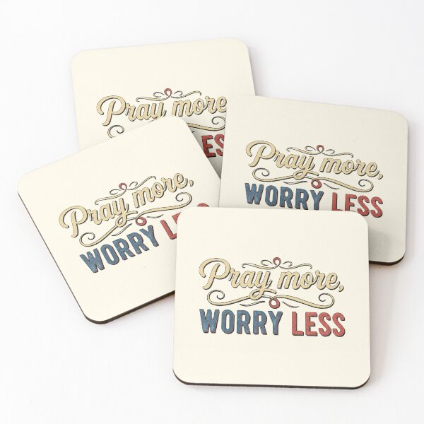 Item preview, Pray More Worry Less Christian Quote Inspirational Faith Typography Design designed and sold by Gahyl7.