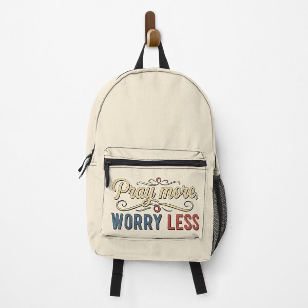 Item preview, Pray More Worry Less Christian Quote Inspirational Faith Typography Design designed and sold by Gahyl7.