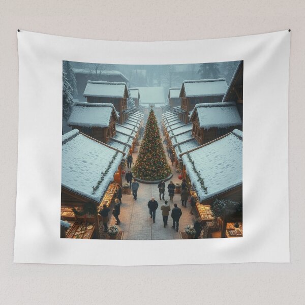 Item preview, “Holiday Harmony – Christmas Market with Central Tree” designed and sold by NaomiRut.