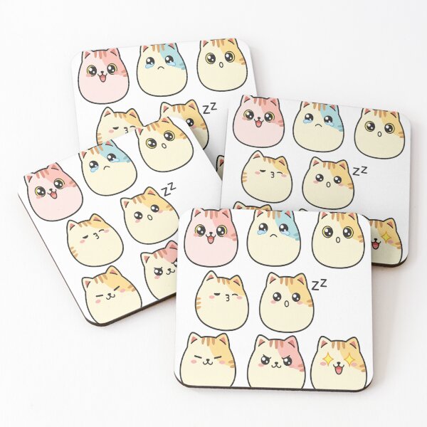 Item preview, Cat Emotions Sticker Pack Cute Kawaii Faces Set designed and sold by Neko-Doodle-co.
