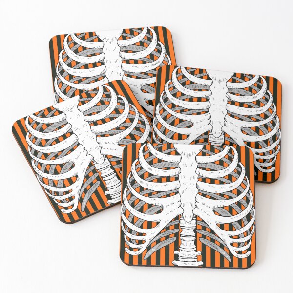 Item preview, Halloween rib cage black and orange stripe designed and sold by beesocks.