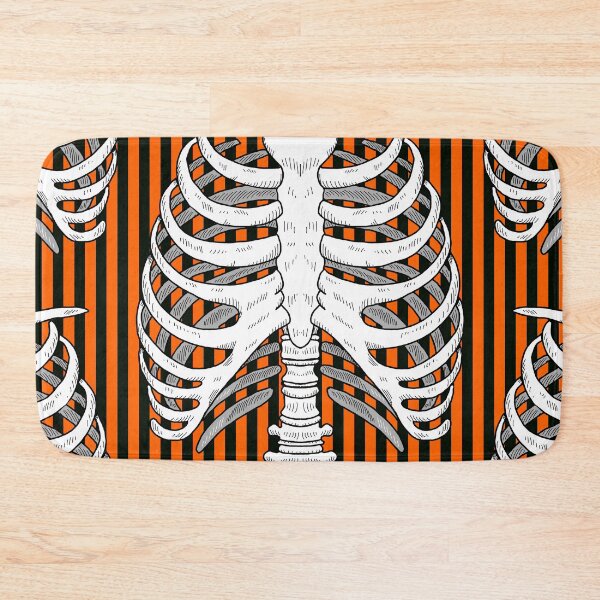 Item preview, Halloween rib cage black and orange stripe designed and sold by beesocks.