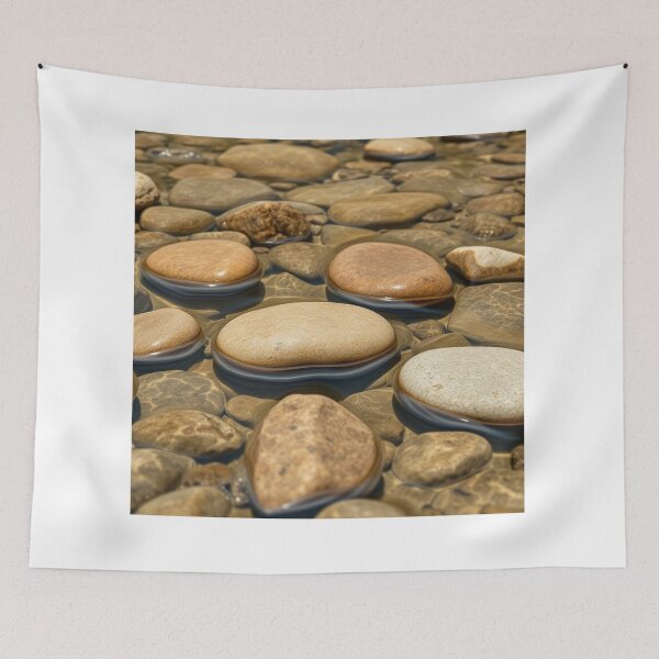 Item preview, Tranquil Depths – Stones in Sunlit Stream” designed and sold by NaomiRut.