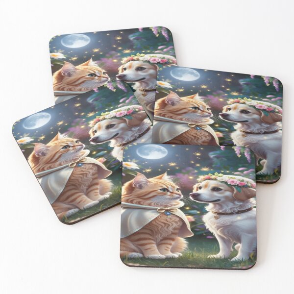 Item preview, Pair of pets under the full moon designed and sold by Pet designs.