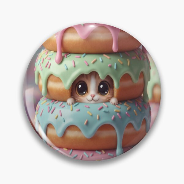 Item preview, Donut Worry Be Catty Sticker Funny Food Cat Design designed and sold by Neko-Doodle-co.