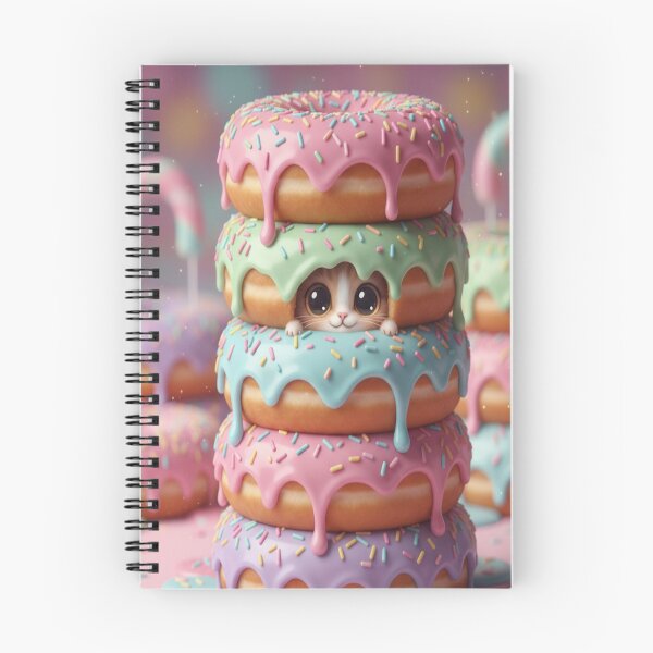 Item preview, Donut Worry Be Catty Sticker Funny Food Cat Design designed and sold by Neko-Doodle-co.