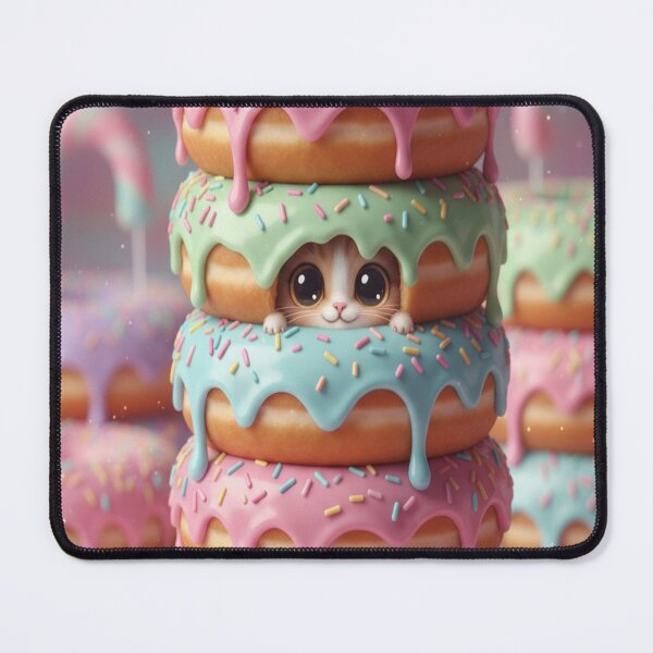 Item preview, Donut Worry Be Catty Sticker Funny Food Cat Design designed and sold by Neko-Doodle-co.