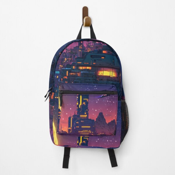 Item preview, The Fullmoon Frontier: Moonrise Over Neon Arcadia designed and sold by ZGigerBarker.
