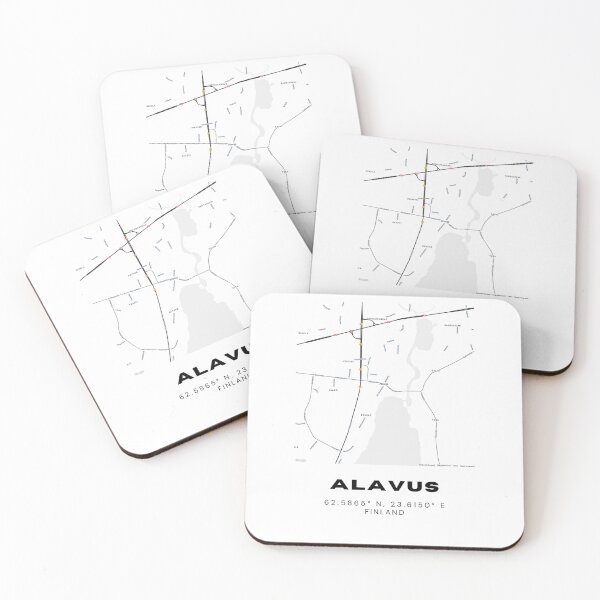 Item preview, Alavus Finland Map Art – Minimalist Black and White Print designed and sold by RM-Journey.