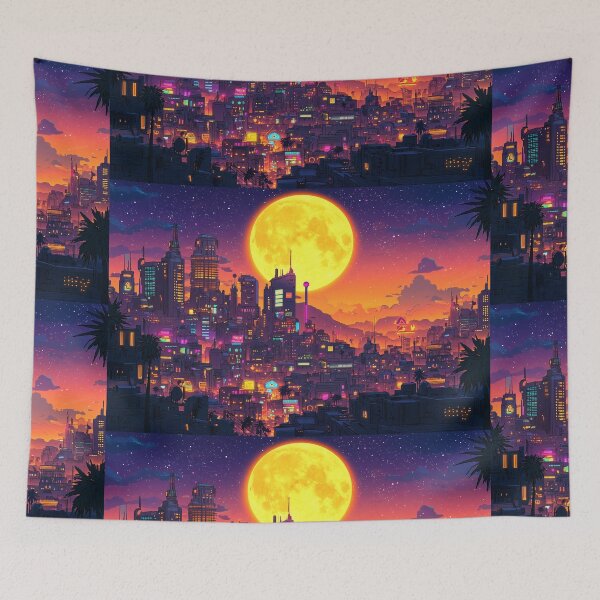 Item preview, Electric Moon Over Neon Streets designed and sold by ZGigerBarker.