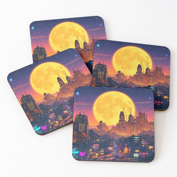 Item preview, Neon Eclipse Over the Megacity designed and sold by ZGigerBarker.