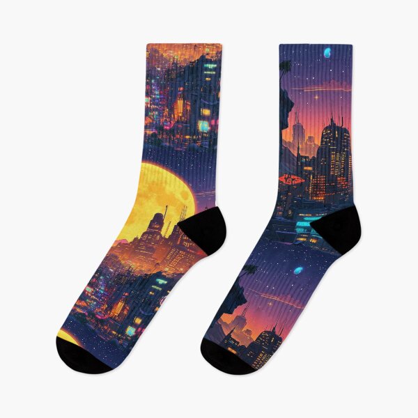 Item preview, Neon Eclipse Over the Megacity designed and sold by ZGigerBarker.